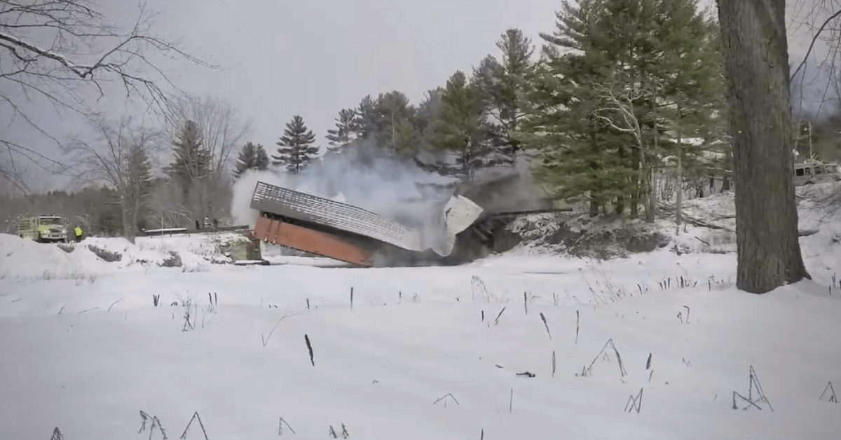 Covered bridge fire, collapse in Troy - Newport Dispatch