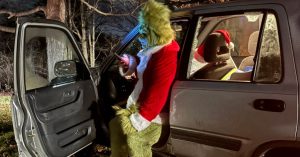 Grinch-costumed driver crashes into sign, mailbox on Christmas night in Exeter