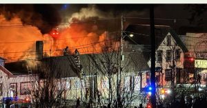 Plymouth buildings engulfed in three-alarm fire, nearly 450 evacuated