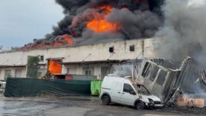 Four-alarm fire at industrial building in West Norriton Township