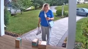Police seek woman in package theft in Bedford